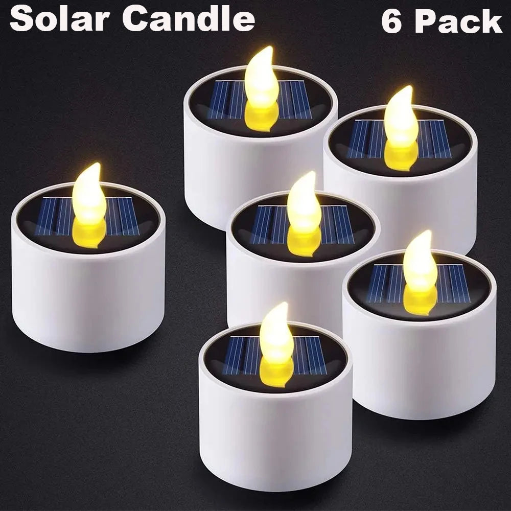 Solar Tea Lights Rechargeable Candles for Party Garden