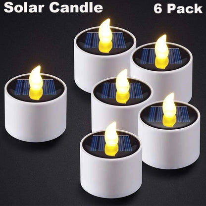 Solar Tea Lights Rechargeable Candles for Party Garden