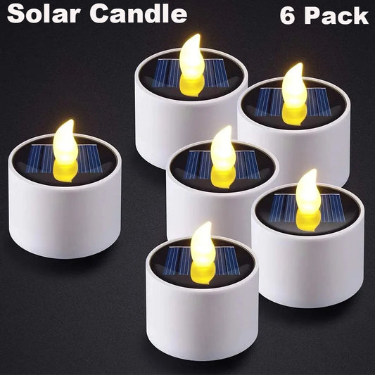 Solar Tea Lights Rechargeable Candles for Party Garden